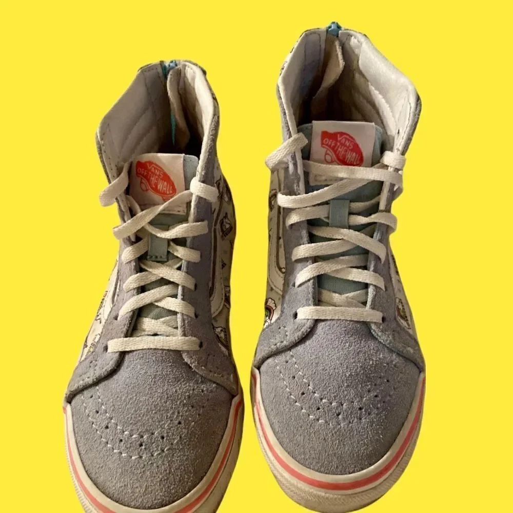 Vans I Love Unicorns Rainbow Mid Zip From Heel Cute Girls Shoes Size 2.5.